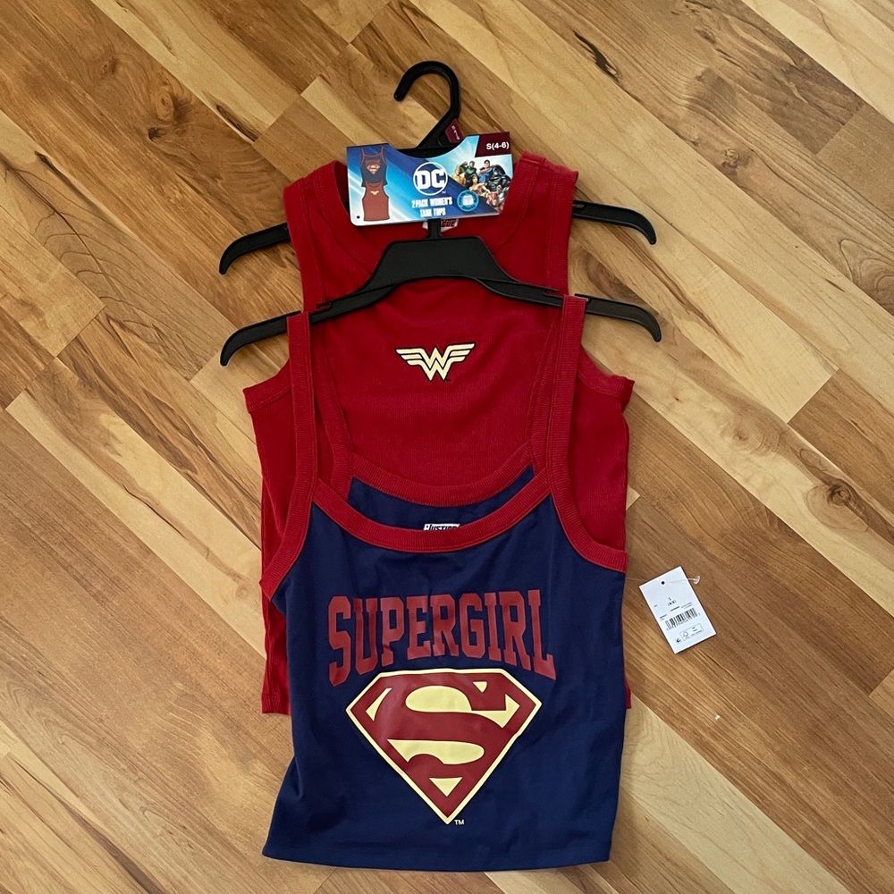 DC Supergirl & Wonder Woman Juniors Tank Top Sets - Various Sizes